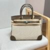 Birkin Canvas Platinum Bag 30