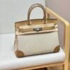 Birkin Canvas Platinum Bag 30