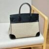 Birkin Canvas Platinum Bag 30