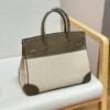 Birkin Canvas Platinum Bag 30