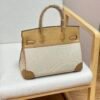 Birkin Canvas Platinum Bag 30