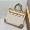 Birkin Canvas Platinum Bag 30